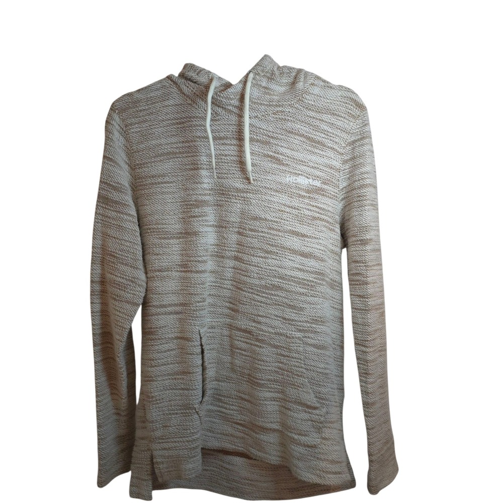 Hollister Knit Hoodie S Oatmeal Cream Marled Lightweight Pullover Surf Casual‎